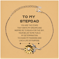 Load image into Gallery viewer, Stepdad Sunflower Bracelet - You are the Stars | Birthday and Christmas Gift
