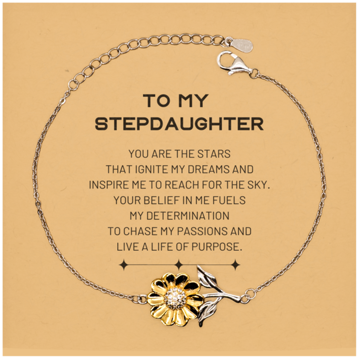 Stepdaughter Sunflower Bracelet - You are the stars that ignite my dreams | Birthday and Christmas Gift
