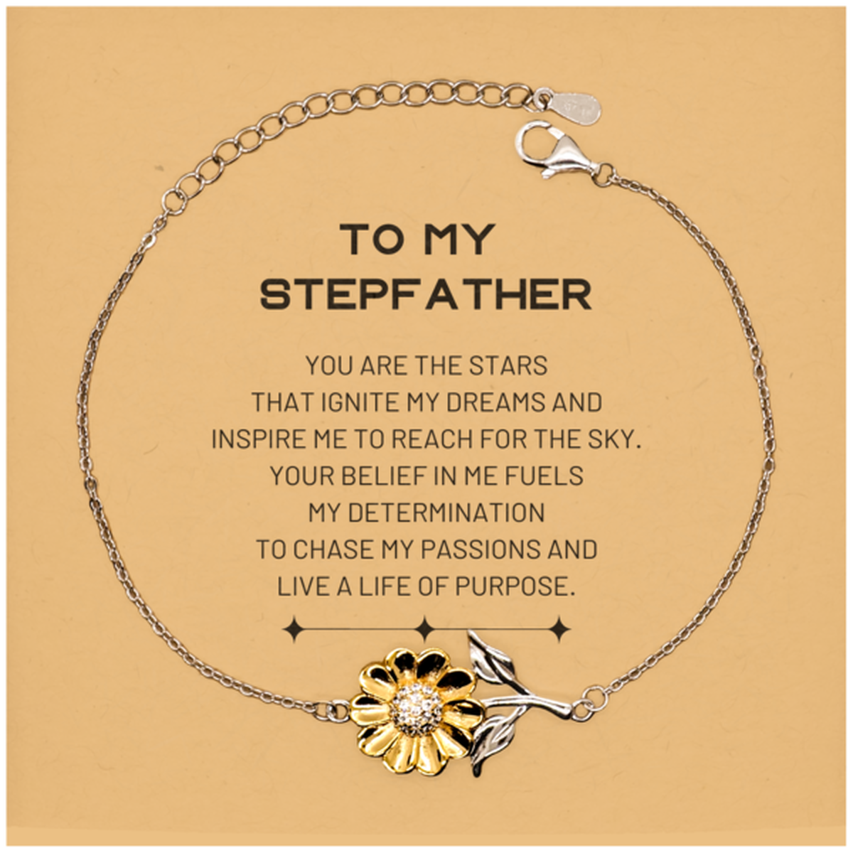 Stepfather Sunflower Bracelet - You are the stars that ignite my dreams | Birthday, Christmas Gift