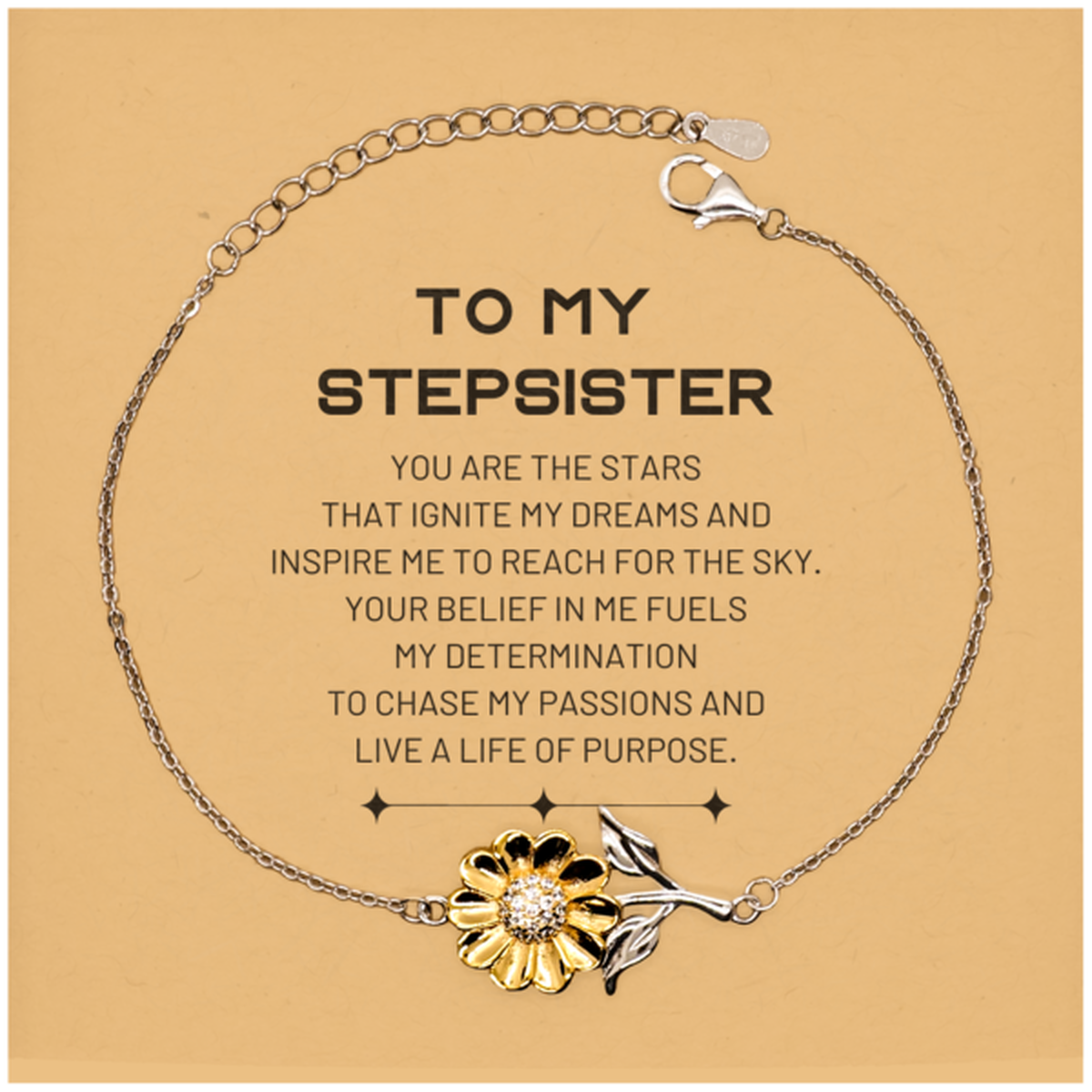 Stepsister Sunflower Bracelet - You are the stars that ignite my dreams | Unique Gift for Stepsisters