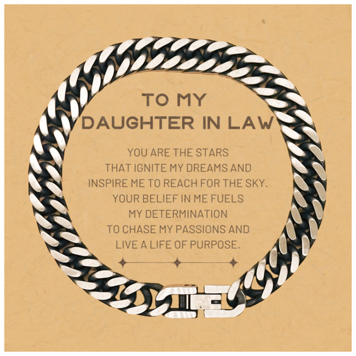 Daughter In Law Cuban Link Chain Bracelet - You are the stars that ignite my dreams | Birthday Christmas Gift