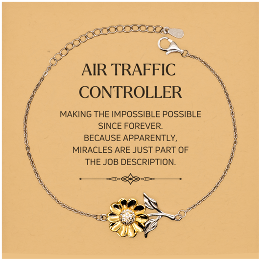 Air Traffic Controller Sunflower Bracelet - Miracles are just part of the job | Inspirational Gift