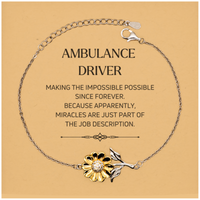 Load image into Gallery viewer, Ambulance Driver Sunflower Bracelet - Miracles are just part of the job description | Meaningful Gift
