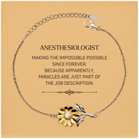 Load image into Gallery viewer, Anesthesiologist Sunflower Bracelet - Miracles are Just Part of the Job | Inspirational Gift
