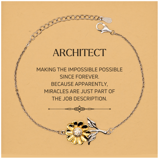 Architect Sunflower Bracelet - Miracles are Just Part of the Job | Inspirational Gift