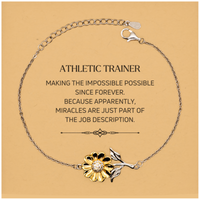 Load image into Gallery viewer, Athletic Trainer Sunflower Bracelet - Miracles are just part of the job description | Inspirational Gift
