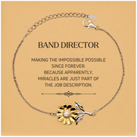Load image into Gallery viewer, Band Director Sunflower Bracelet - Miracles are Just Part of the Job | Inspirational Gift
