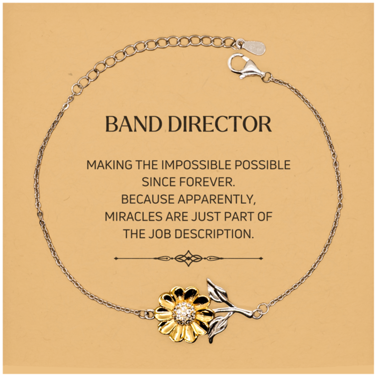 Band Director Sunflower Bracelet - Miracles are Just Part of the Job | Inspirational Gift