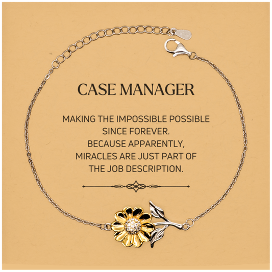 Case Manager Sunflower Bracelet - Miracles are Just Part of the Job | Inspirational Gift