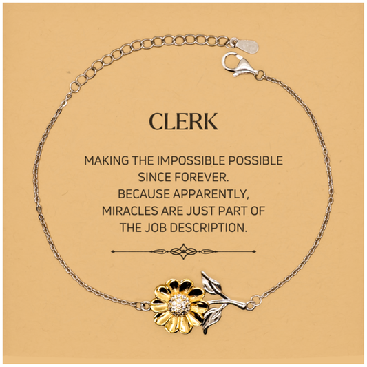 Clerk Sunflower Bracelet - Miracles are just part of the job description | Inspirational Gift