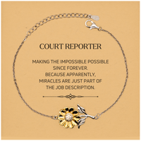 Load image into Gallery viewer, Court Reporter Sunflower Bracelet - Miracles are Just Part of the Job | Inspirational Gift
