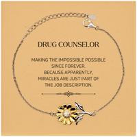 Load image into Gallery viewer, Drug Counselor Sunflower Bracelet - Miracles are Part of the Job | Inspirational Gift
