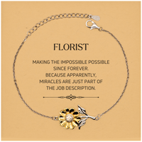 Load image into Gallery viewer, Florist Sunflower Bracelet - Miracles are Just Part of the Job | Inspirational Gift
