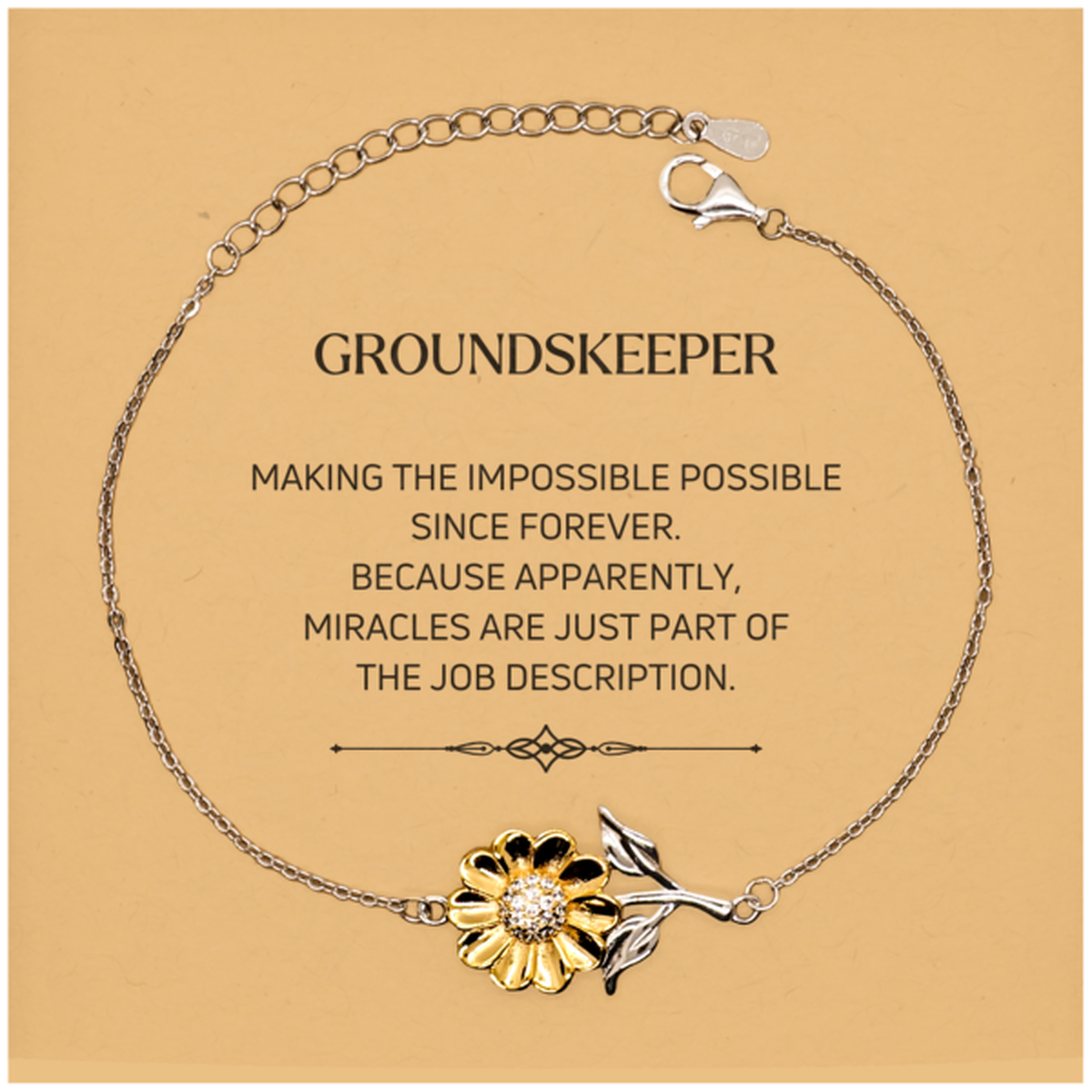 Groundskeeper Sunflower Bracelet - Miracles are just part of the job description | Meaningful Gift