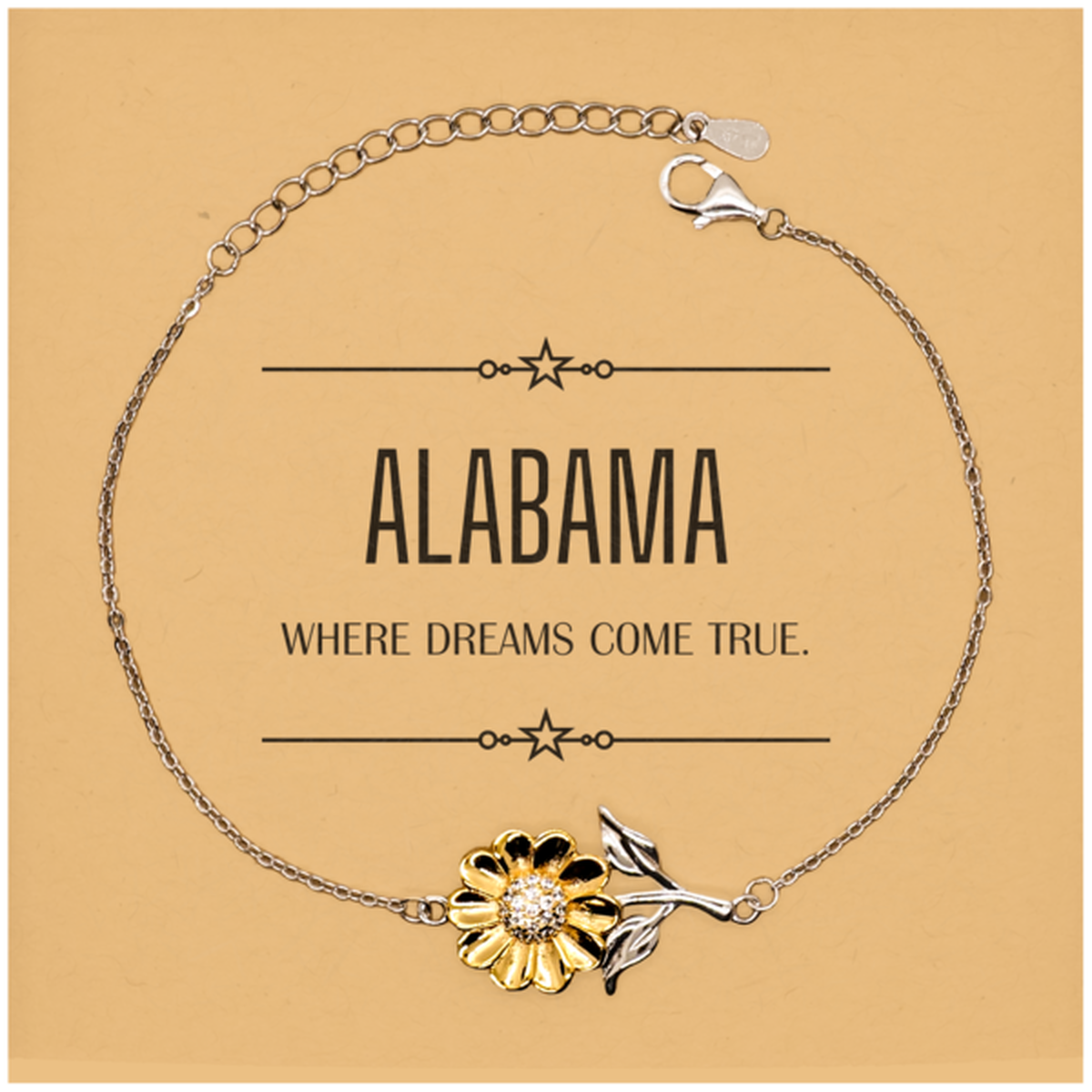 Alabama Sunflower Bracelet - Where Dreams Come True | Meaningful Gift