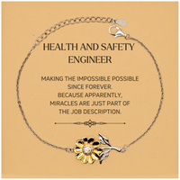 Load image into Gallery viewer, Health and Safety Engineer Sunflower Bracelet - Miracles are just part of the job description | Inspirational Gift
