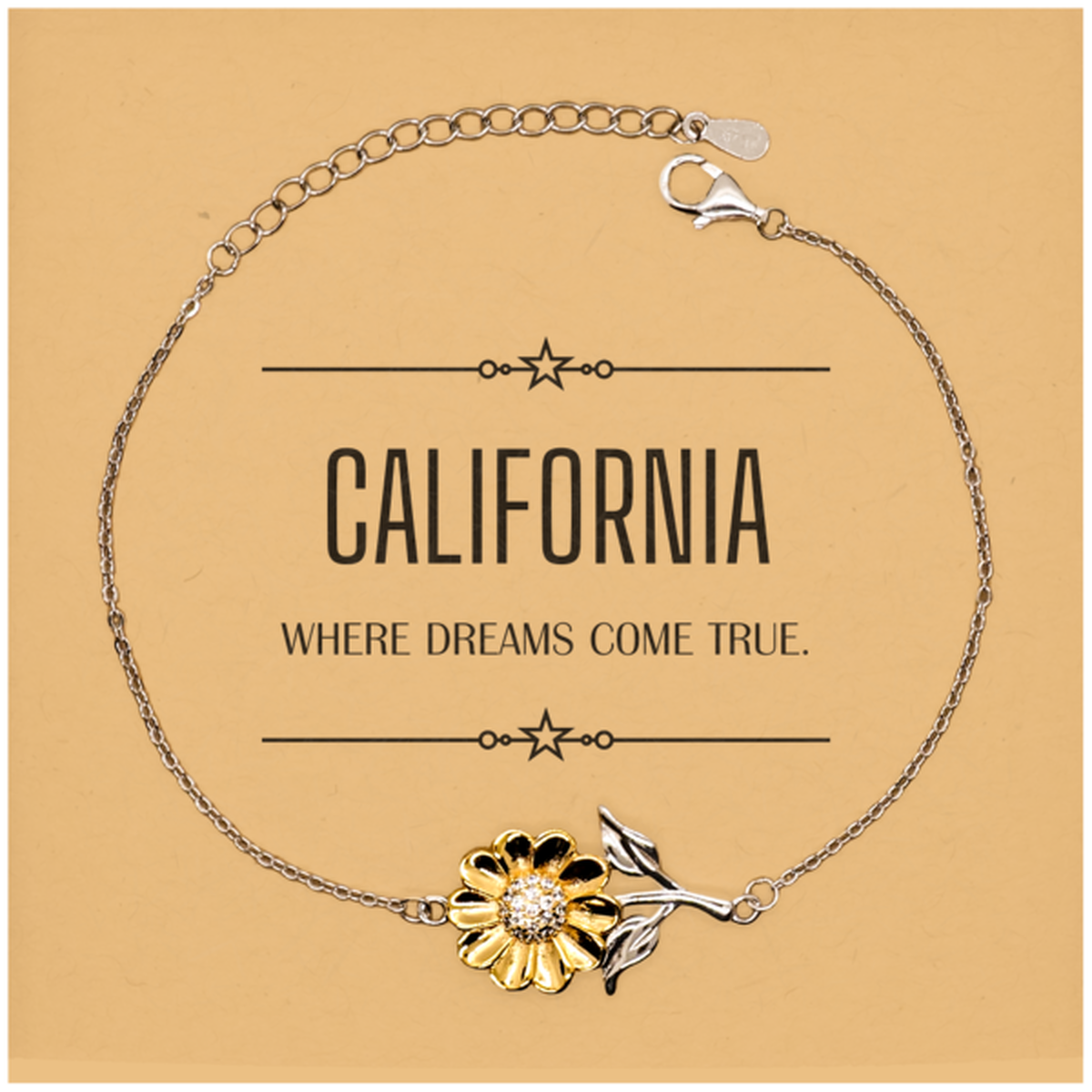 California Sunflower Bracelet - Where Dreams Come True | Meaningful Gift