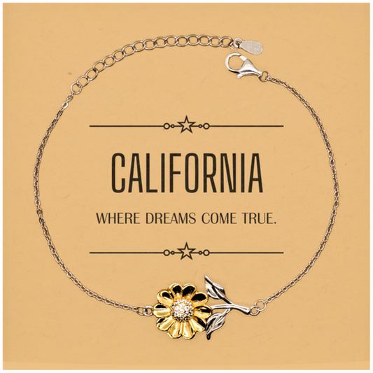California Sunflower Bracelet - Where Dreams Come True | Meaningful Gift