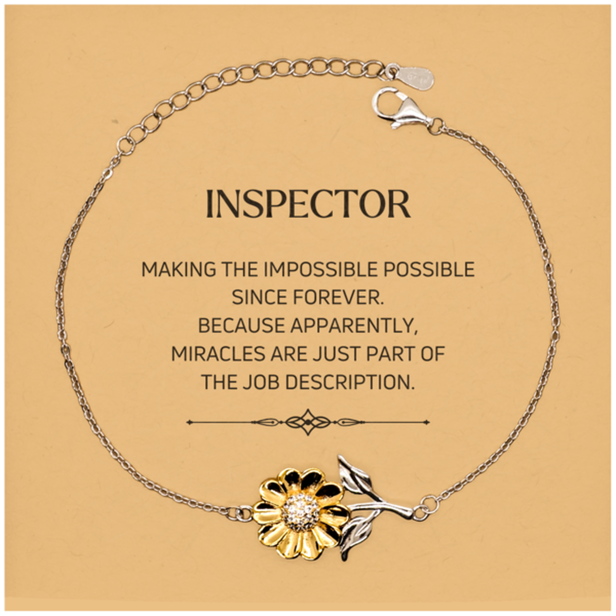 Inspector Sunflower Bracelet - Miracles are Just Part of the Job | Inspirational Gift