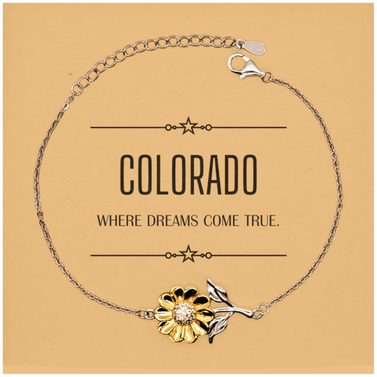 Love Colorado State Sunflower Bracelet, Colorado Where dreams come true, Birthday Christmas Inspirational Gifts For Colorado Men, Women, Friends