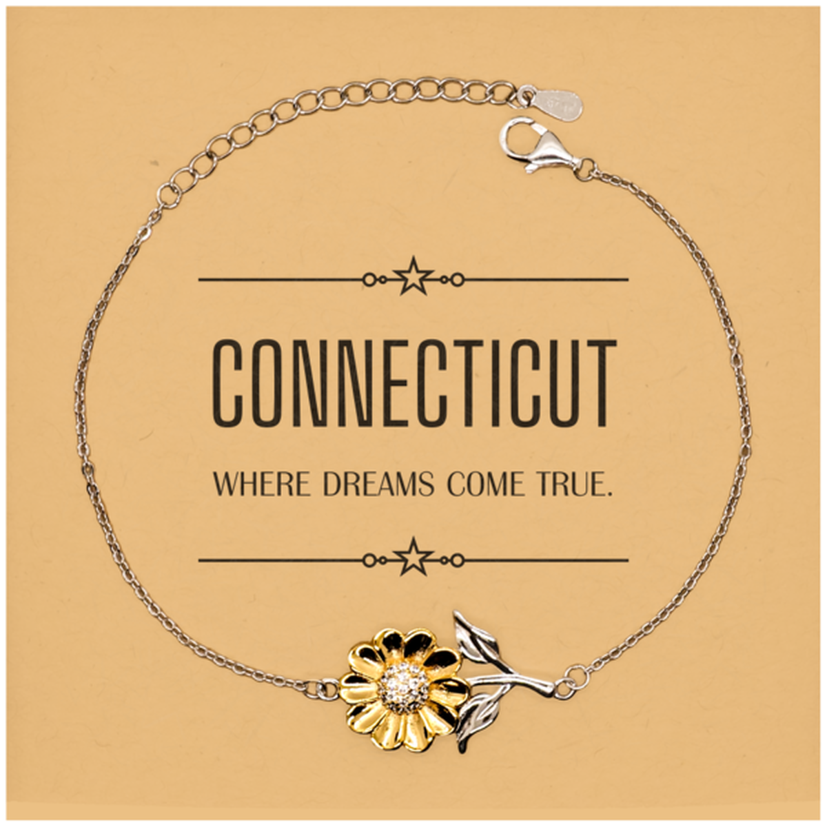 Connecticut Sunflower Bracelet - Where Dreams Come True | Meaningful Gift