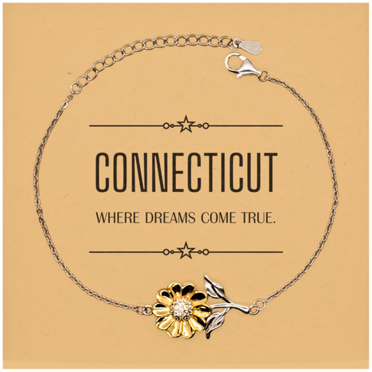Connecticut Sunflower Bracelet - Where Dreams Come True | Meaningful Gift
