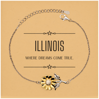 Load image into Gallery viewer, Illinois Sunflower Bracelet - Where Dreams Come True | Inspirational Gift

