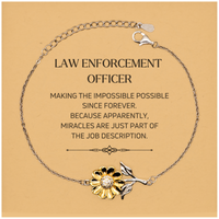 Load image into Gallery viewer, Law Enforcement Officer Sunflower Bracelet - Miracles Are Just Part of the Job | Inspirational Gift
