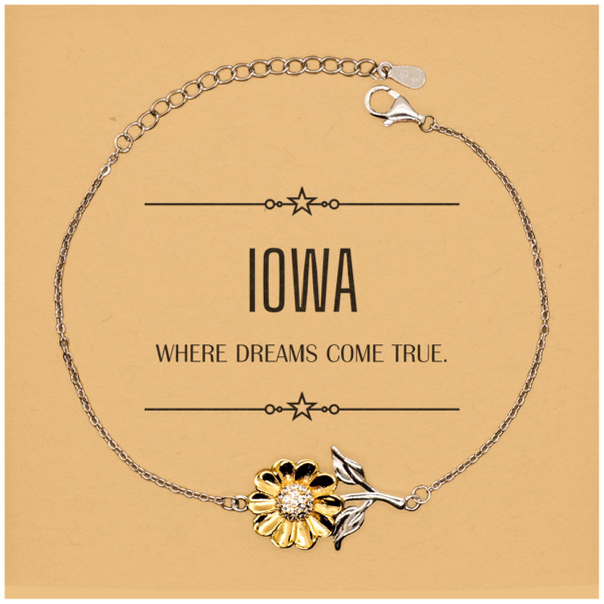 Iowa State Sunflower Bracelet - Where Dreams Come True | Inspirational Gift