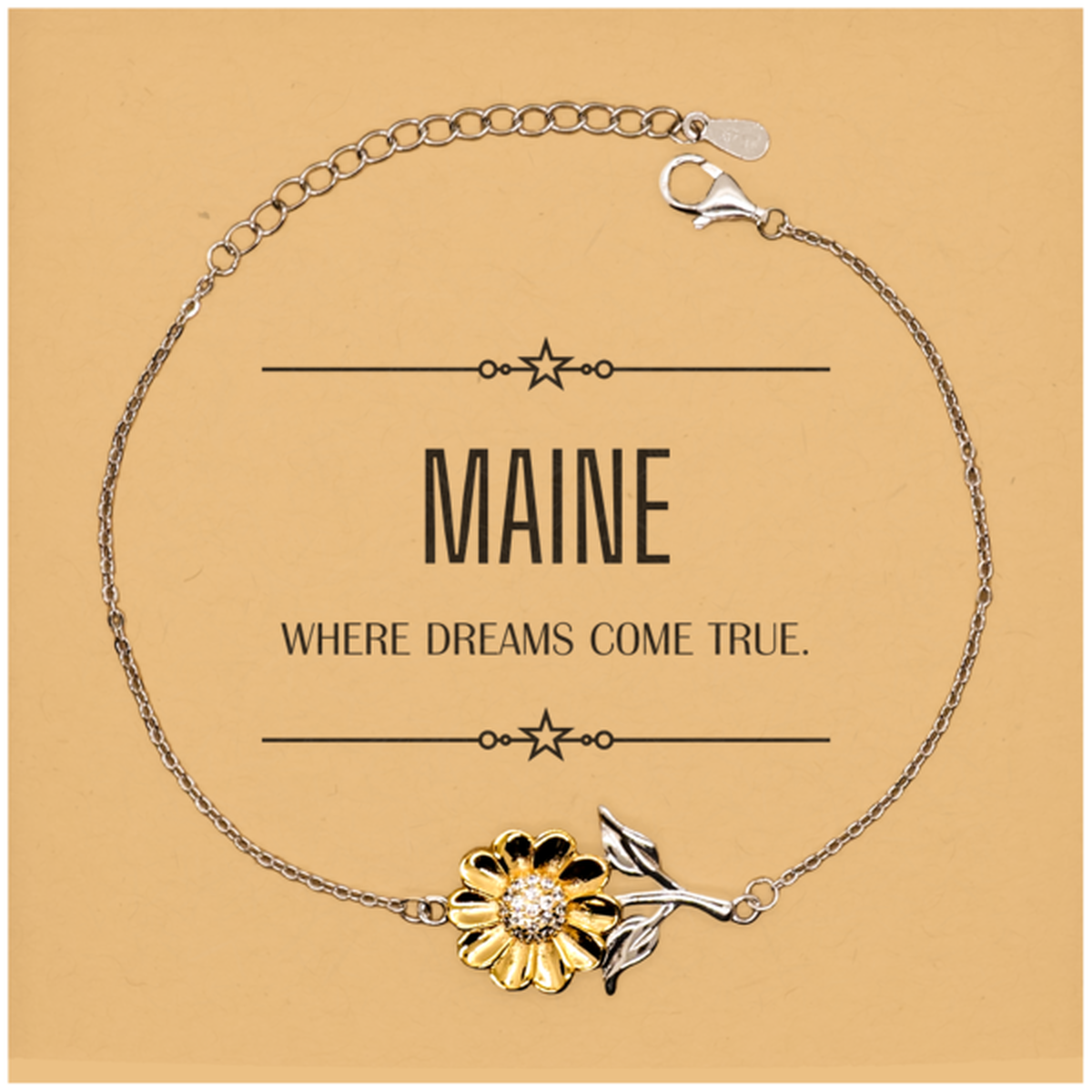 Maine Sunflower Bracelet - Where Dreams Come True | Inspirational Gift