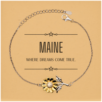 Load image into Gallery viewer, Maine Sunflower Bracelet - Where Dreams Come True | Inspirational Gift
