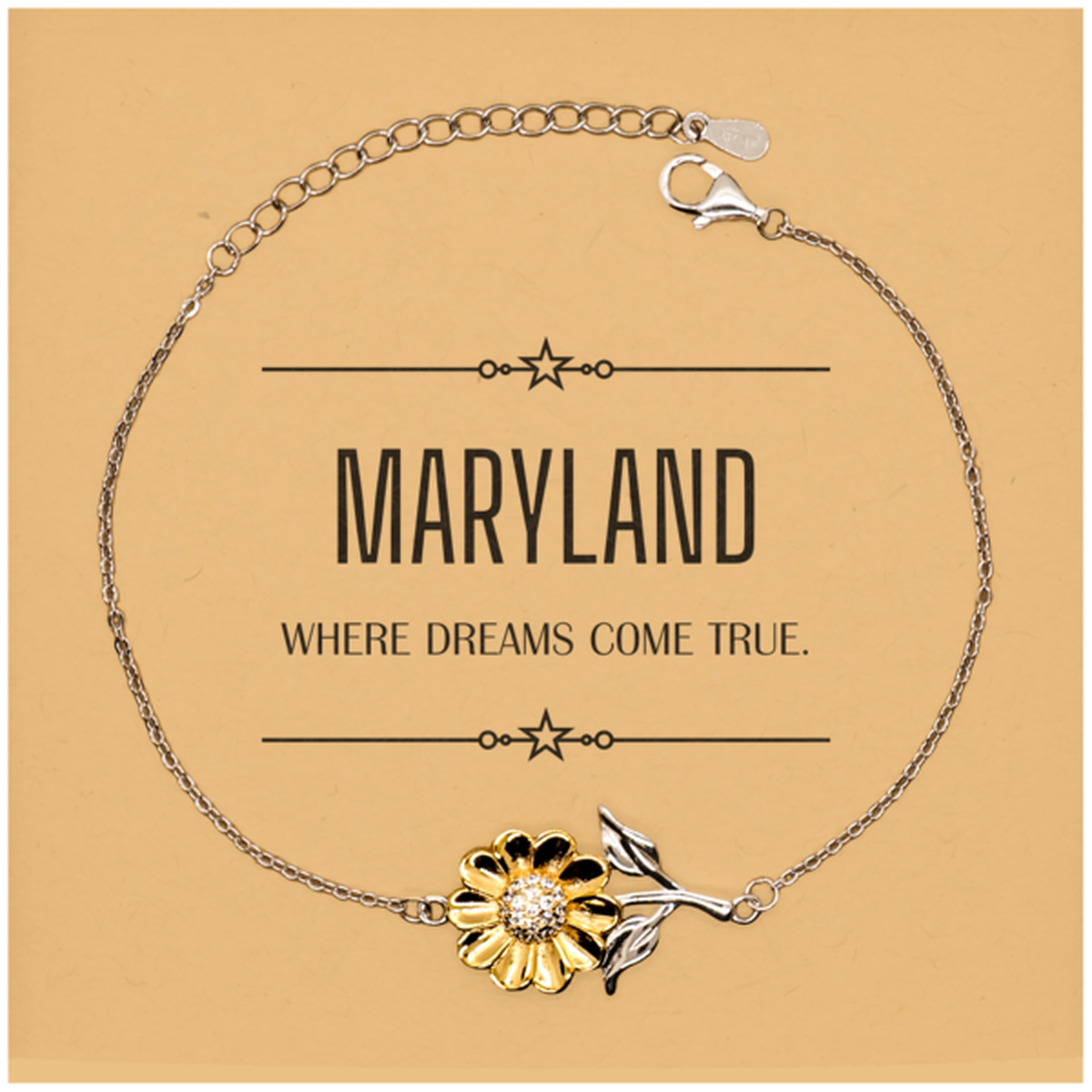 Maryland Sunflower Bracelet - Where Dreams Come True | Meaningful Gift