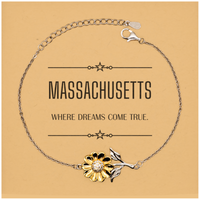 Load image into Gallery viewer, Massachusetts Sunflower Bracelet - Where Dreams Come True | Inspirational Gift
