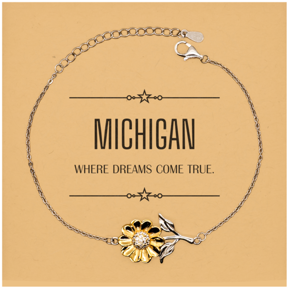 Michigan Sunflower Bracelet - Where Dreams Come True | Inspirational Gift
