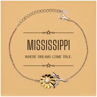 Load image into Gallery viewer, Mississippi State Sunflower Bracelet - Where Dreams Come True | Inspirational Gift
