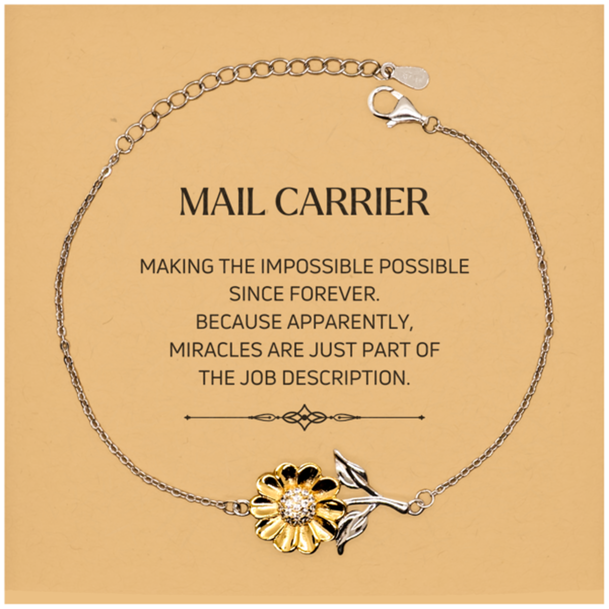 Mail Carrier Sunflower Bracelet - Miracles are part of the job | Inspirational Gift