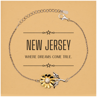 Load image into Gallery viewer, New Jersey Sunflower Bracelet - Where Dreams Come True | Inspirational Gift
