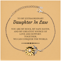 Load image into Gallery viewer, Daughter In Law Sunflower Bracelet - Together We Can Conquer The World | Birthday &amp; Christmas Gift
