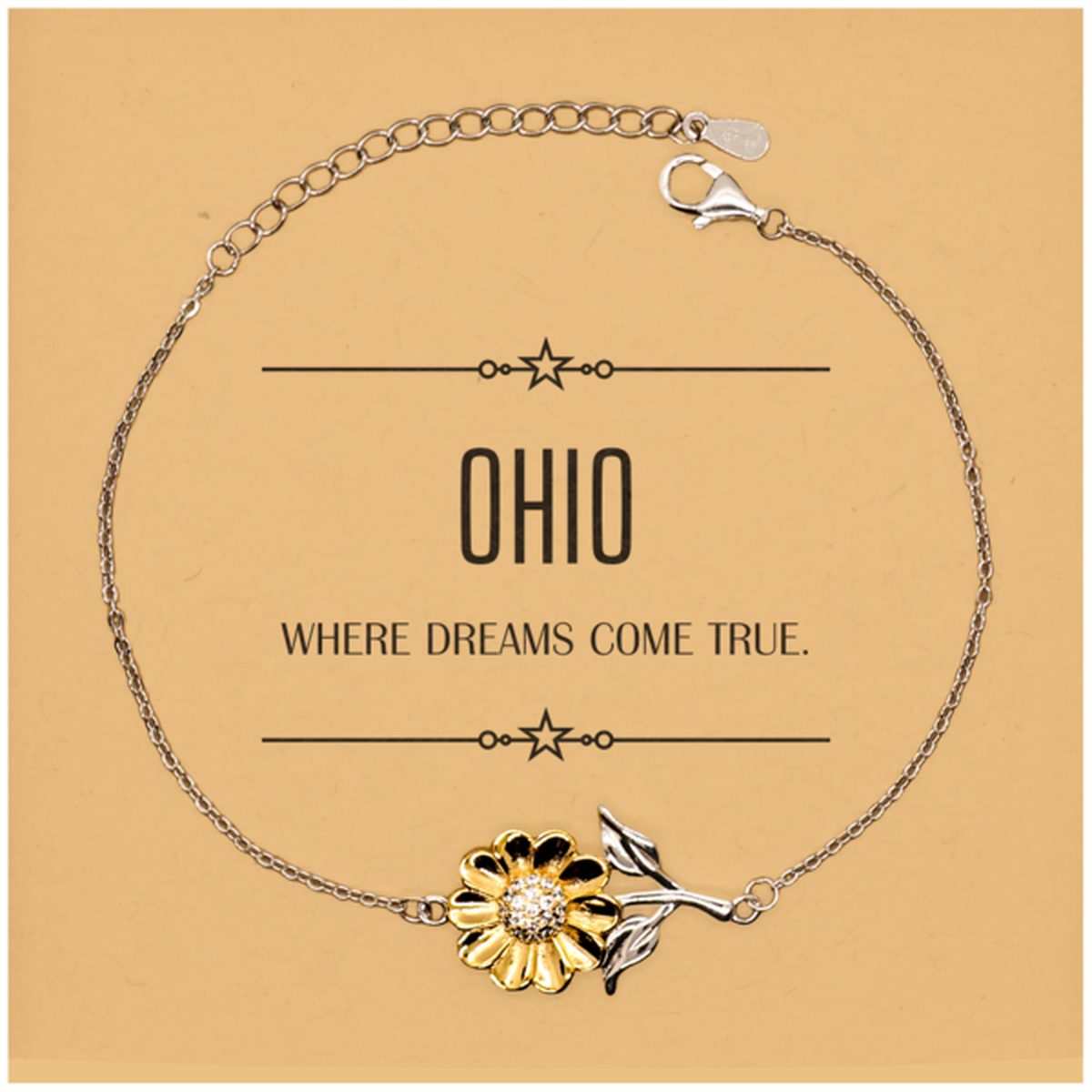 Ohio State Sunflower Bracelet - Where Dreams Come True | Inspirational Gift