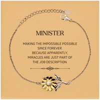 Load image into Gallery viewer, Minister Sunflower Bracelet - Miracles are Just Part of the Job | Inspirational Gift
