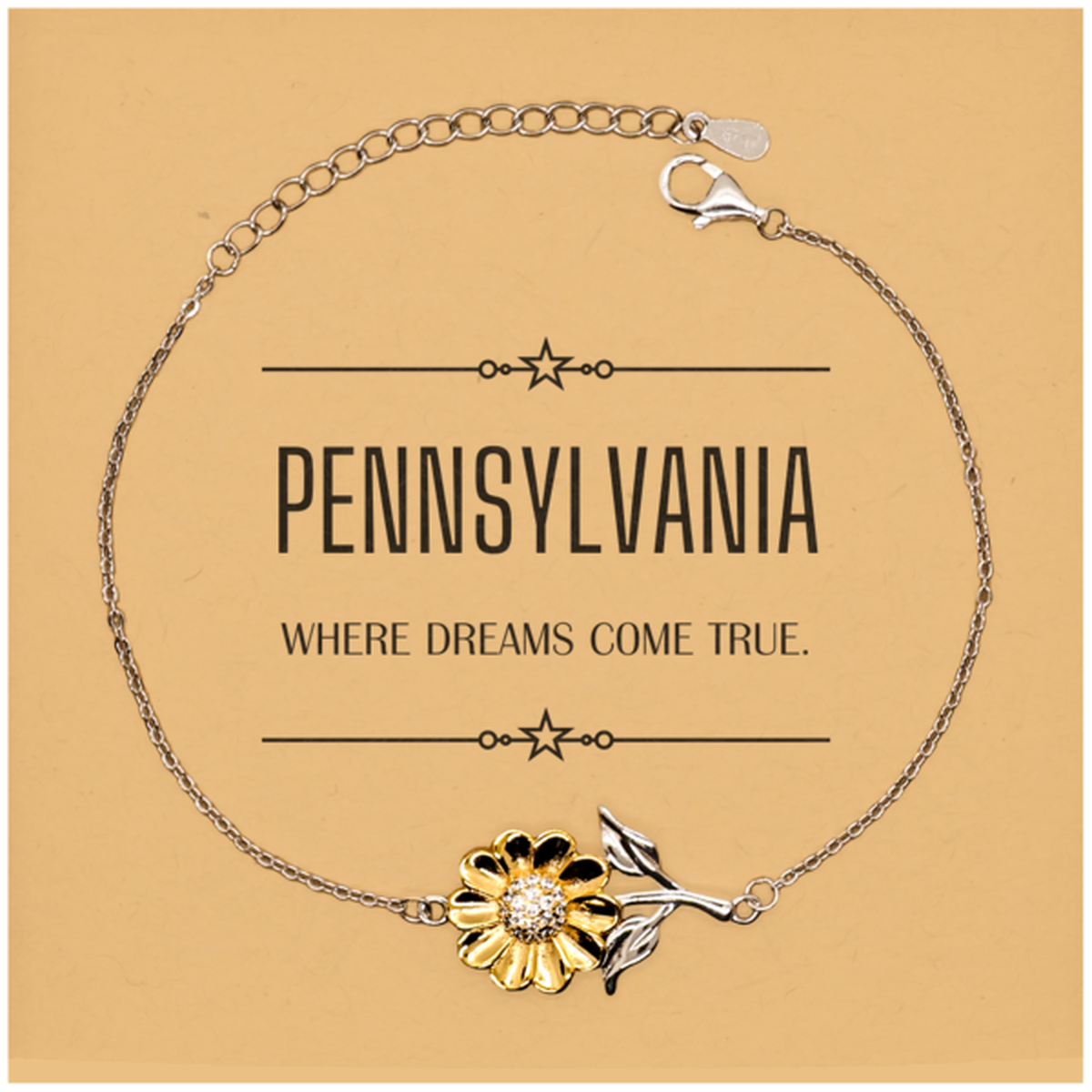 Pennsylvania Sunflower Bracelet - Where Dreams Come True | Inspirational Gift