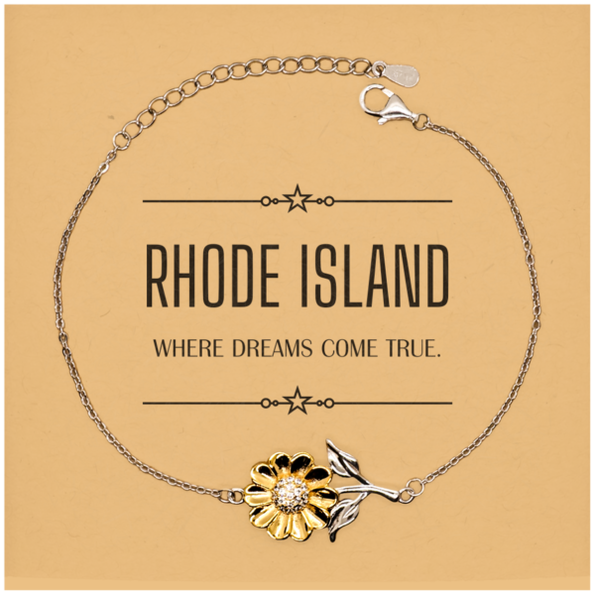Rhode Island Sunflower Bracelet - Where Dreams Come True | Inspirational Gift