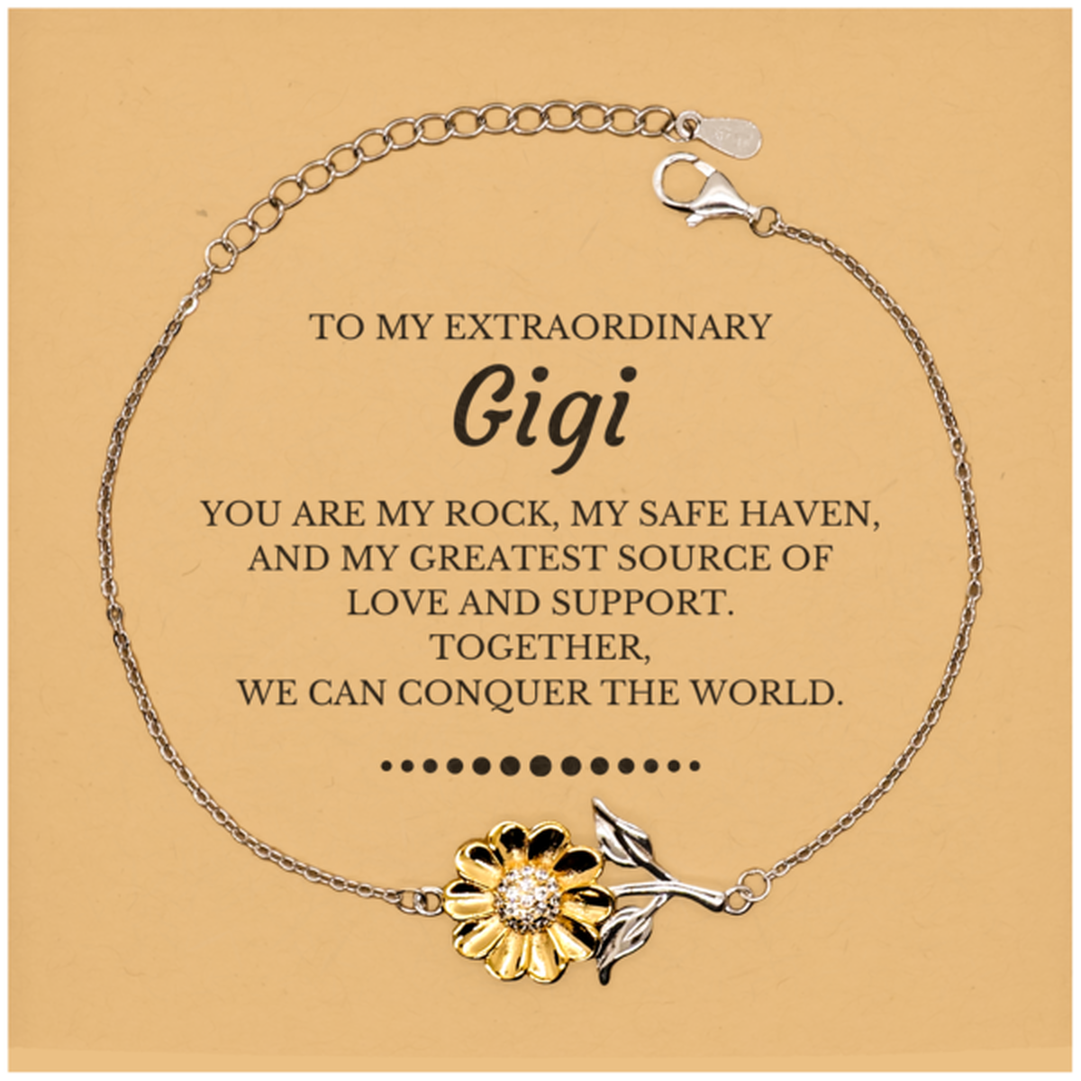 Gigi Sunflower Bracelet - Together, We Can Conquer the World | Birthday Christmas Gift