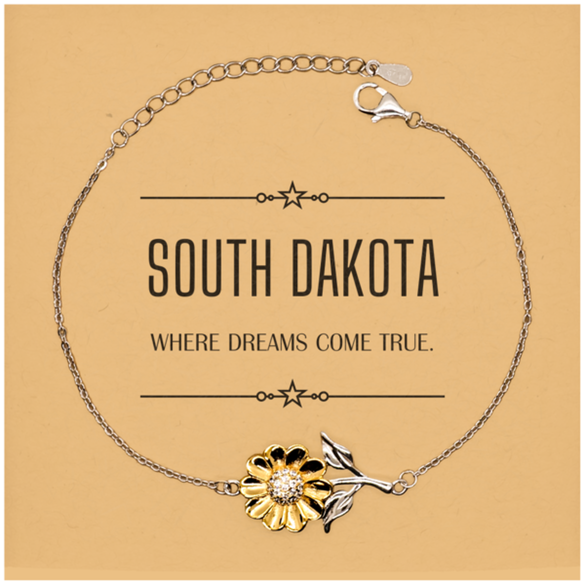 South Dakota Sunflower Bracelet - Where Dreams Come True | Thoughtful Gift
