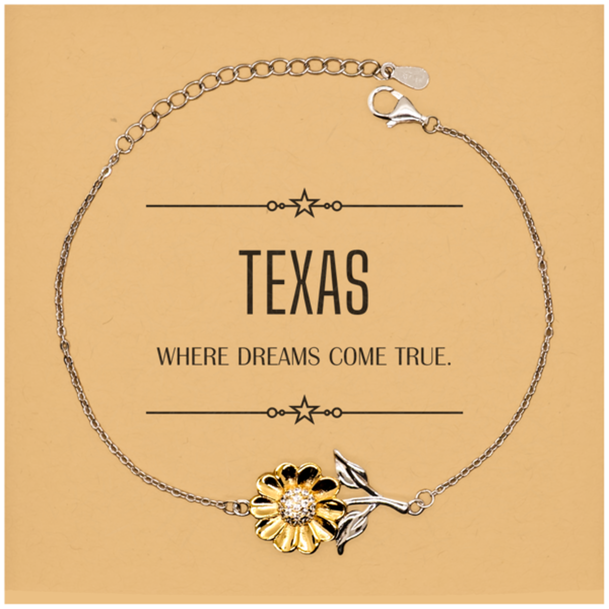 Texas Sunflower Bracelet - Where Dreams Come True | Inspirational Gift