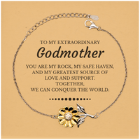 Load image into Gallery viewer, Godmother Sunflower Bracelet - Together, We Can Conquer the World | Birthday &amp; Christmas Gift
