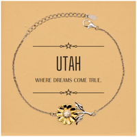 Load image into Gallery viewer, Utah Sunflower Bracelet - Where Dreams Come True | Inspirational Gift
