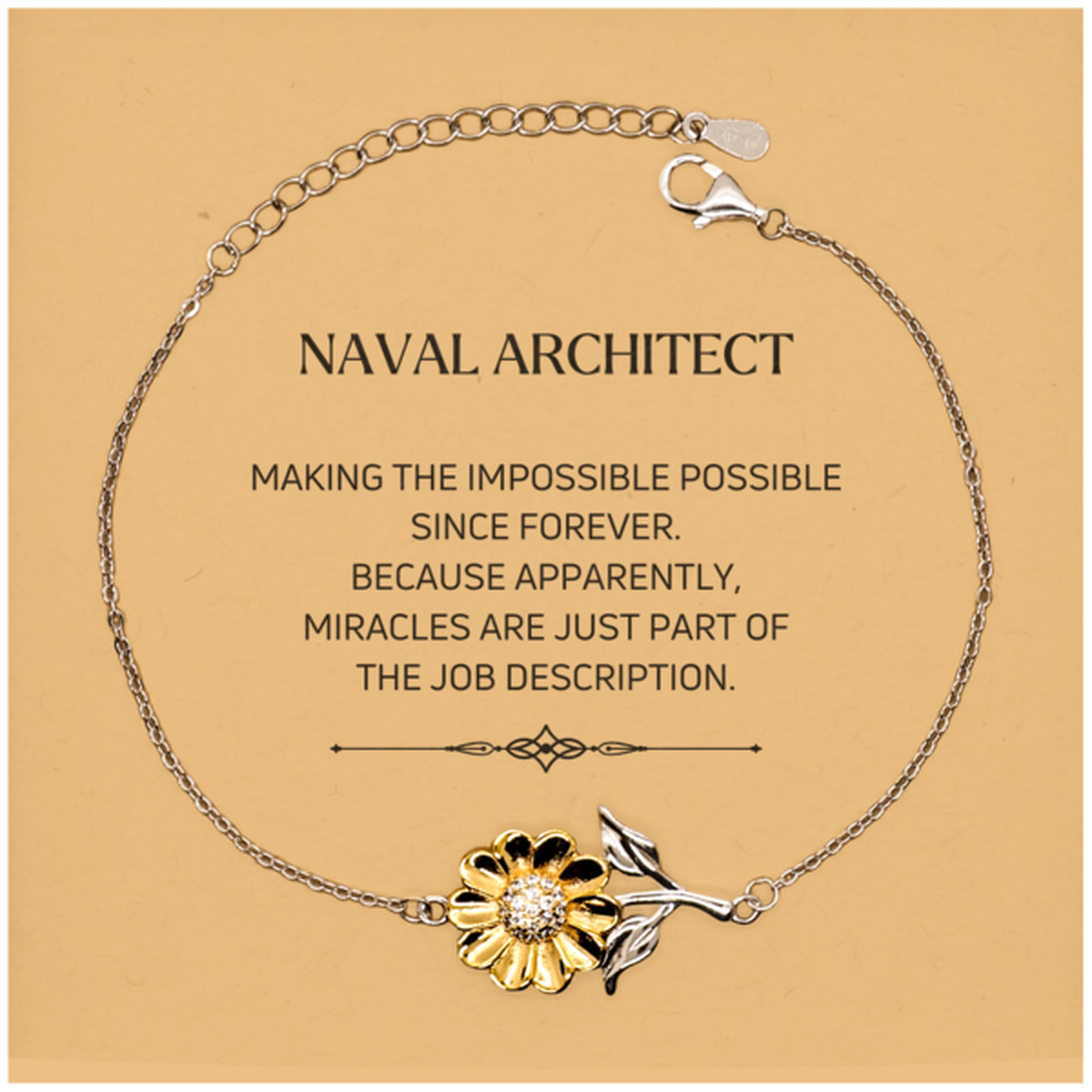 Naval Architect Sunflower Bracelet - Miracles are Part of the Job Description | Inspirational Gift