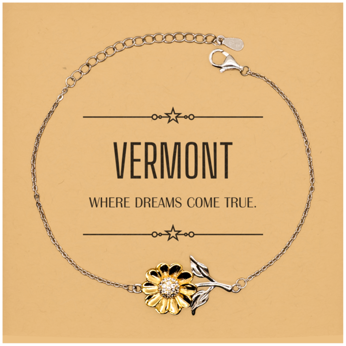 Vermont Sunflower Bracelet - Where Dreams Come True | Inspirational Gift