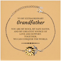 Load image into Gallery viewer, Grandfather Sunflower Bracelet - Together We Can Conquer The World | Birthday &amp; Christmas Gift
